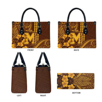 Hawaii Mililani High School Leather Bag Tribal Tattoo With Hibiscus Flowers LT05 - Polynesian Pride