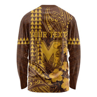 Personalised Hawaii Mililani High School Long Sleeve Shirt Tribal Tattoo With Hibiscus Flowers LT05 - Polynesian Pride