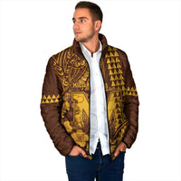 Personalised Hawaii Mililani High School Padded Jacket Tribal Tattoo With Hibiscus Flowers LT05 - Polynesian Pride