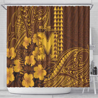 Hawaii Mililani High School Shower Curtain Tribal Tattoo With Hibiscus Flowers LT05 - Polynesian Pride