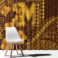 Hawaii Mililani High School Window Curtain Tribal Tattoo With Hibiscus Flowers LT05 - Polynesian Pride