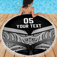 Custom New Zealand Cricket Beach Blanket Go Champions World Cup 2024 With Maori Pattern LT05 - Polynesian Pride