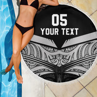 Custom New Zealand Cricket Beach Blanket Go Champions World Cup 2024 With Maori Pattern LT05 - Polynesian Pride