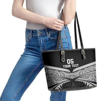 Custom New Zealand Cricket Leather Tote Bag Go Champions World Cup 2024 With Maori Pattern LT05 - Polynesian Pride