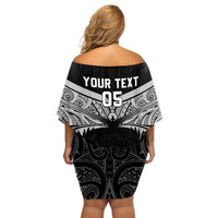 Custom New Zealand Cricket Off Shoulder Short Dress Go Champions World Cup 2024 With Maori Pattern LT05 - Polynesian Pride