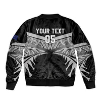 Custom New Zealand Cricket Sleeve Zip Bomber Jacket Go Champions World Cup 2024 With Maori Pattern LT05 - Polynesian Pride