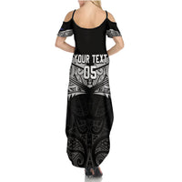 Custom New Zealand Cricket Summer Maxi Dress Go Champions World Cup 2024 With Maori Pattern LT05 - Polynesian Pride
