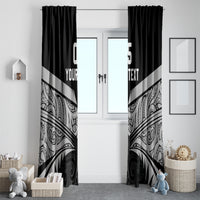 Custom New Zealand Cricket Window Curtain Go Champions World Cup 2024 With Maori Pattern LT05 - Polynesian Pride