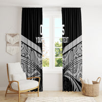 Custom New Zealand Cricket Window Curtain Go Champions World Cup 2024 With Maori Pattern LT05 - Polynesian Pride