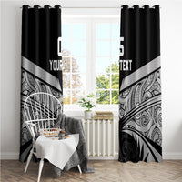 Custom New Zealand Cricket Window Curtain Go Champions World Cup 2024 With Maori Pattern LT05 - Polynesian Pride