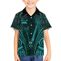 Personalised New Zealand Darts Family Matching Tank Maxi Dress and Hawaiian Shirt Turquoise Dart Board Maori Pattern