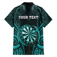 Personalised New Zealand Darts Hawaiian Shirt Turquoise Dart Board Maori Pattern LT05 - Polynesian Pride