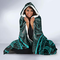 Personalised New Zealand Darts Hooded Blanket Turquoise Dart Board Maori Pattern LT05 - Polynesian Pride