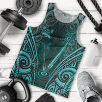 Personalised New Zealand Darts Men Tank Top Turquoise Dart Board Maori Pattern LT05 - Polynesian Pride