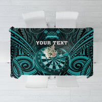 Personalised New Zealand Darts Tablecloth Turquoise Dart Board Maori Pattern LT05 Turquoise - Polynesian Pride