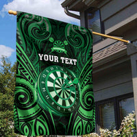 Personalised New Zealand Darts Garden Flag Green Dart Board Maori Pattern LT05 - Polynesian Pride