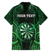 Personalised New Zealand Darts Hawaiian Shirt Green Dart Board Maori Pattern LT05 - Polynesian Pride