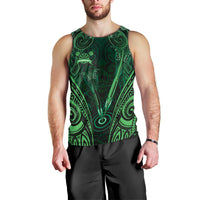 Personalised New Zealand Darts Men Tank Top Green Dart Board Maori Pattern LT05 - Polynesian Pride