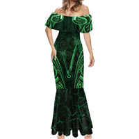 Personalised New Zealand Darts Mermaid Dress Green Dart Board Maori Pattern LT05 - Polynesian Pride
