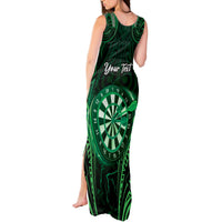 Personalised New Zealand Darts Tank Maxi Dress Green Dart Board Maori Pattern LT05 - Polynesian Pride