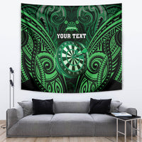 Personalised New Zealand Darts Tapestry Green Dart Board Maori Pattern LT05 Green - Polynesian Pride