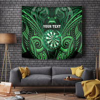 Personalised New Zealand Darts Tapestry Green Dart Board Maori Pattern LT05 - Polynesian Pride