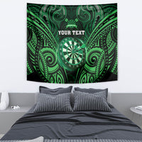 Personalised New Zealand Darts Tapestry Green Dart Board Maori Pattern LT05 - Polynesian Pride