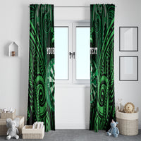Personalised New Zealand Darts Window Curtain Green Dart Board Maori Pattern LT05 - Polynesian Pride