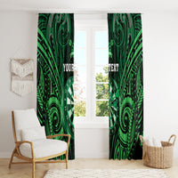 Personalised New Zealand Darts Window Curtain Green Dart Board Maori Pattern LT05 - Polynesian Pride