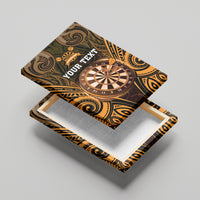 Personalised New Zealand Darts Canvas Wall Art Gold Dart Board Maori Pattern LT05 - Polynesian Pride