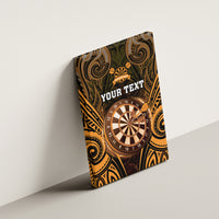 Personalised New Zealand Darts Canvas Wall Art Gold Dart Board Maori Pattern LT05 - Polynesian Pride