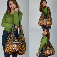 New Zealand Darts Personalised Grocery Bag Gold Dart Board Maori Pattern LT05 - Polynesian Pride