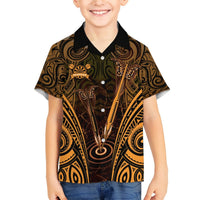 Personalised New Zealand Darts Hawaiian Shirt Gold Dart Board Maori Pattern LT05 - Polynesian Pride