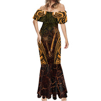 Personalised New Zealand Darts Mermaid Dress Gold Dart Board Maori Pattern LT05 - Polynesian Pride