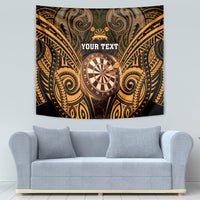 Personalised New Zealand Darts Tapestry Gold Dart Board Maori Pattern LT05 - Polynesian Pride