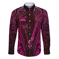Personalised New Zealand Darts Family Matching Puletasi and Hawaiian Shirt Pink Dart Board Maori Pattern