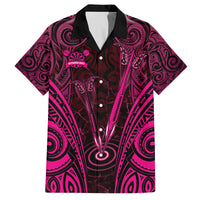 Personalised New Zealand Darts Family Matching Summer Maxi Dress and Hawaiian Shirt Pink Dart Board Maori Pattern
