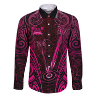 Personalised New Zealand Darts Family Matching Tank Maxi Dress and Hawaiian Shirt Pink Dart Board Maori Pattern