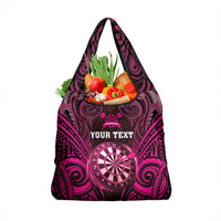 New Zealand Darts Personalised Grocery Bag Pink Dart Board Maori Pattern LT05 1-pack One Size Pink - Polynesian Pride