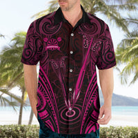 Personalised New Zealand Darts Hawaiian Shirt Pink Dart Board Maori Pattern LT05 - Polynesian Pride