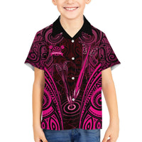 Personalised New Zealand Darts Hawaiian Shirt Pink Dart Board Maori Pattern LT05 - Polynesian Pride