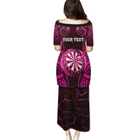 Personalised New Zealand Darts Puletasi Pink Dart Board Maori Pattern LT05 - Polynesian Pride