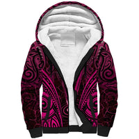 Personalised New Zealand Darts Sherpa Hoodie Pink Dart Board Maori Pattern LT05 Unisex Pink - Polynesian Pride