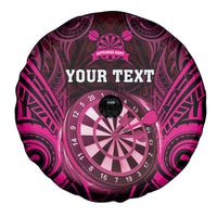 Personalised New Zealand Darts Spare Tire Cover Pink Dart Board Maori Pattern LT05 - Polynesian Pride