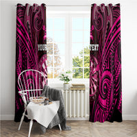 Personalised New Zealand Darts Window Curtain Pink Dart Board Maori Pattern LT05 - Polynesian Pride