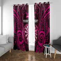 Personalised New Zealand Darts Window Curtain Pink Dart Board Maori Pattern LT05 With Grommets Pink - Polynesian Pride