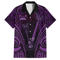 Personalised New Zealand Darts Family Matching Tank Maxi Dress and Hawaiian Shirt Purple Dart Board Maori Pattern