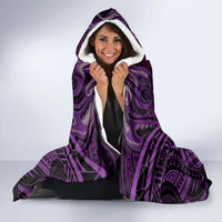 Personalised New Zealand Darts Hooded Blanket Purple Dart Board Maori Pattern LT05 - Polynesian Pride