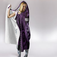 Personalised New Zealand Darts Hooded Blanket Purple Dart Board Maori Pattern LT05 - Polynesian Pride
