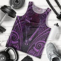 Personalised New Zealand Darts Men Tank Top Purple Dart Board Maori Pattern LT05 - Polynesian Pride